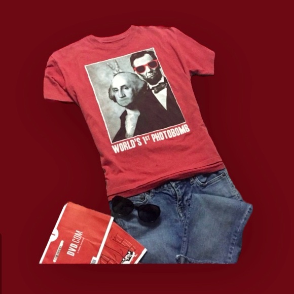 ηεω Dead Presidents Photo-Bomb Tee - Washington & Lincoln - Epic Threads - Picture 9 of 16